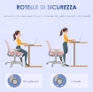 SEDIA DA UFFICIO ERGONOMICA E RECLINABILE AD ALTEZZA REGOLABILE CON 5 ROTELLE, 55X48X82.5-94.5 CM, ROSA