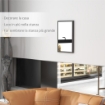 SPECCHIO DA PARETE RETTANGOLARE CON GANCI, IN VETRO E MDF, 40X60 CM, NERO