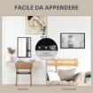 SPECCHIO DA PARETE RETTANGOLARE CON GANCI, IN VETRO E MDF, 40X60 CM, NERO
