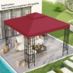 TETTO DI RICAMBIO PER GAZEBO 3X3 M A 2 LIVELLI E ANTI UV IN POLIESTERE CON PRESA D'ARIA, ROSSO