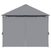 GAZEBO 3X4 M CON 6 PARETI RIMOVIBILI, 8 FORI DI DRENAGGIO E 12 PICCHETTI, IN ACCIAIO E POLIESTERE, GRIGIO E NERO