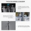 GAZEBO 3X4 M CON 6 PARETI RIMOVIBILI, 8 FORI DI DRENAGGIO E 12 PICCHETTI, IN ACCIAIO E POLIESTERE, GRIGIO E NERO