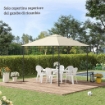 TETTO DI RICAMBIO PER GAZEBO 3X3M IN POLIESTERE CON PRESE D'ARIA E FORI DI DRENAGGIO, CREMA