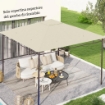 TETTO DI RICAMBIO PER GAZEBO 3X3M IN POLIESTERE CON PRESE D'ARIA E FORI DI DRENAGGIO, CREMA