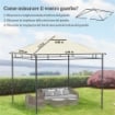 TETTO DI RICAMBIO PER GAZEBO 3X3M IN POLIESTERE CON PRESE D'ARIA E FORI DI DRENAGGIO, CREMA