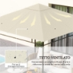 TETTO DI RICAMBIO PER GAZEBO 3X3M IN POLIESTERE CON PRESE D'ARIA E FORI DI DRENAGGIO, CREMA