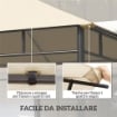 TETTO DI RICAMBIO PER GAZEBO 3X3M IN POLIESTERE CON PRESE D'ARIA E FORI DI DRENAGGIO, CREMA