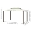 GAZEBO DA GIARDINO 4X3 M CON ZANZARIERA E TENDE, TETTO DOPPIO E RIVESTIMENTO ANTI-UV, CREMA