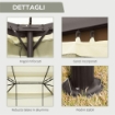 GAZEBO DA GIARDINO 4X3 M CON ZANZARIERA E TENDE, TETTO DOPPIO E RIVESTIMENTO ANTI-UV, CREMA