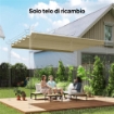 TETTO PER GAZEBO PERGOLA CON 10 FORI DI DRENAGGIO IN POLIESTERE, 250X255 CM, PER PERGOLA 3X3M, BEIGE