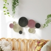 WALL ART A 8 DISCHI 3D IN METALLO, 110X7X58 CM, COLOR BRONZO, ARANCIONE E GIALLO