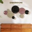 WALL ART A 8 DISCHI 3D IN METALLO, 110X7X58 CM, COLOR BRONZO, ARANCIONE E GIALLO