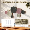 WALL ART A 8 DISCHI 3D IN METALLO, 110X7X58 CM, COLOR BRONZO, ARANCIONE E GIALLO