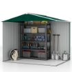 CASETTA DA GIARDINO 3.6M¦ IN LAMIERA DI ACCIAIO CON 2 PORTE SCORREVOLI E 4 PRESE D'ARIA, 236X174X190 CM, VERDE