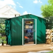 CASETTA DA GIARDINO 3.6M¦ IN LAMIERA DI ACCIAIO CON 2 PORTE SCORREVOLI E 4 PRESE D'ARIA, 236X174X190 CM, VERDE