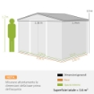 CASETTA DA GIARDINO 3.6M¦ IN LAMIERA DI ACCIAIO CON 2 PORTE SCORREVOLI E 4 PRESE D'ARIA, 236X174X190 CM, VERDE