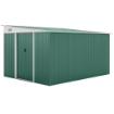 CASETTA DA GIARDINO CON PORTA SCORREVOLE, IN ACCIAIO, 345X280.5X169-201CM, VERDE