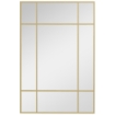 SPECCHIO DA PARETE STILE FINESTRA CON MONTAGGIO VERTICALE E ORIZZONTALE, 90X60 CM, ORO