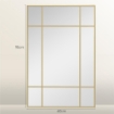 SPECCHIO DA PARETE STILE FINESTRA CON MONTAGGIO VERTICALE E ORIZZONTALE, 90X60 CM, ORO