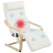 POLTRONA RELAX RISCALDANTE E MASSAGGIANTE CON POGGIAPIEDI REGOLABILE E TELECOMANDO, 67X95X101 CM, CREMA