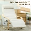 POLTRONA RELAX RISCALDANTE E MASSAGGIANTE CON POGGIAPIEDI REGOLABILE E TELECOMANDO, 67X95X101 CM, CREMA