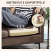 DIVANO 2 POSTI IN PELLE TRASPIRANTE CON IMBOTTITURA SPESSA E GAMBE IN METALLO, 137X72X88 CM, MARRONE SCURO
