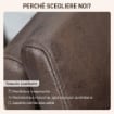 DIVANO 2 POSTI IN PELLE TRASPIRANTE CON IMBOTTITURA SPESSA E GAMBE IN METALLO, 137X72X88 CM, MARRONE SCURO