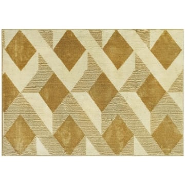 TAPPETO MODERNO DA SOGGIORNO E SALOTTO, IPOALLERGENICO E LAVABILE CON EFFETTO 3D, 230X160 CM, GIALLO