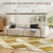 TAPPETO MODERNO DA SOGGIORNO E SALOTTO, IPOALLERGENICO E LAVABILE CON EFFETTO 3D, 230X160 CM, GIALLO