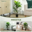 PIANTA FINTA FICUS LYRATA ALTA 80 CM PER INTERNI CON VASO, DECORAZIONE PER CASA E UFFICIO, VERDE