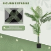 PIANTA FINTA PALMA ARECA ALTA 150 CM PER INTERNI CON VASO, DECORAZIONE PER CASA E UFFICIO, VERDE