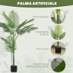 PIANTA FINTA PALMA ARECA ALTA 150 CM PER INTERNI CON VASO, DECORAZIONE PER CASA E UFFICIO, VERDE