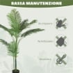 PIANTA FINTA PALMA ARECA ALTA 150 CM PER INTERNI CON VASO, DECORAZIONE PER CASA E UFFICIO, VERDE