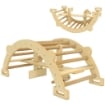 ARCO MONTESSORI IN LEGNO PER BAMBINI 2-4 ANNI CONVERTIBILE IN DONDOLO 110X52X45 CM, COLOR LEGNO