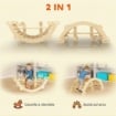 ARCO MONTESSORI IN LEGNO PER BAMBINI 2-4 ANNI CONVERTIBILE IN DONDOLO 110X52X45 CM, COLOR LEGNO