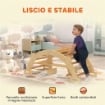 ARCO MONTESSORI IN LEGNO PER BAMBINI 2-4 ANNI CONVERTIBILE IN DONDOLO 110X52X45 CM, COLOR LEGNO