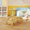 ARCO MONTESSORI IN LEGNO PER BAMBINI 2-4 ANNI CONVERTIBILE IN DONDOLO 110X52X45 CM, COLOR LEGNO