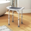 SGABELLO DA DOCCIA IN LEGA DI ALLUMINIO E PLASTICA ANTISCIVOLO, ALTEZZA REGOLABILE 6 LIVELLI 39-52CM, GRIGIO