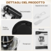 IMPASTATRICE PLANETARIA 1400W CON CIOTOLA 7L E 6 VELOCITÓ, GANCIO IMPASTATORE, FRUSTA E SBATTITORE, NERO