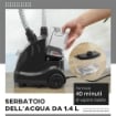 STIRATRICE VERTICALE A VAPORE DA 1.4L CON ASTA ESTENDIBILE E 2 ROTELLE, IN ABS E PP, 26X21.5X29 CM, NERO