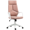 SEDIA DA UFFICIO IN TESSUTO CON DONDOLO, ALTEZZA REGOLABILE E SEDUTA GIREVOLE, 63X63X117-127 CM, ROSA