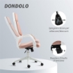 SEDIA DA UFFICIO IN TESSUTO CON DONDOLO, ALTEZZA REGOLABILE E SEDUTA GIREVOLE, 63X63X117-127 CM, ROSA