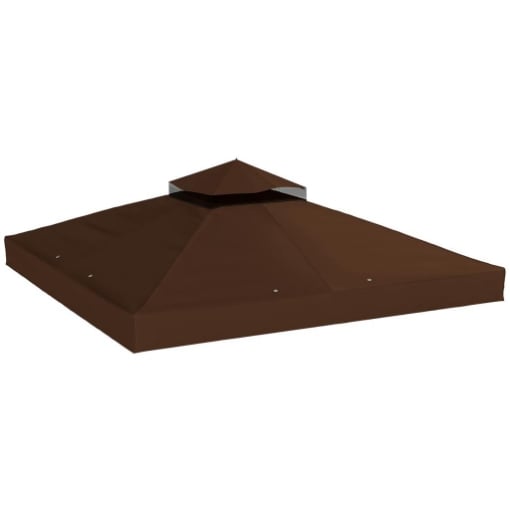 COPERTURA PER GAZEBO DA GIARDINO 3X3M UPF30+ A 2 LIVELLI IN POLIESTERE COLOR CAFFÈ