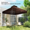 COPERTURA PER GAZEBO DA GIARDINO 3X3M UPF30+ A 2 LIVELLI IN POLIESTERE COLOR CAFFÈ