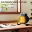 RISCALDATORE ELETTRICO E REGOLABILE A 3 MODALITÓ, IN PP E PA IGNIFUGO, 21.5X15.8X22 CM, NERO