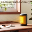 RISCALDATORE ELETTRICO E REGOLABILE A 3 MODALITÓ CON TIMER 24H, IN PP E PA IGNIFUGO, 14X14X21.5 CM, NERO