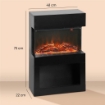 CAMINO ELETTRICO CON EFFETTO FIAMMA 3D COLORATA, 1000W/2000W CON TEMPERATURA REGOLABILE E TELECOMANDO, NERO