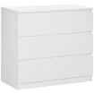 CASSETTIERA 3 CASSETTI MODERNA SENZA MANIGLIE PER CAMERA E SOGGIORNO, 80X39X73 CM, BIANCO