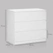 CASSETTIERA 3 CASSETTI MODERNA SENZA MANIGLIE PER CAMERA E SOGGIORNO, 80X39X73 CM, BIANCO