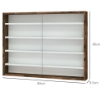BACHECA PORTAOGGETTI A 4 RIPIANI REGOLABILI, VETRINA A MURO IN VETRO E LEGNO, 80X9.5X60 CM, MARRONE